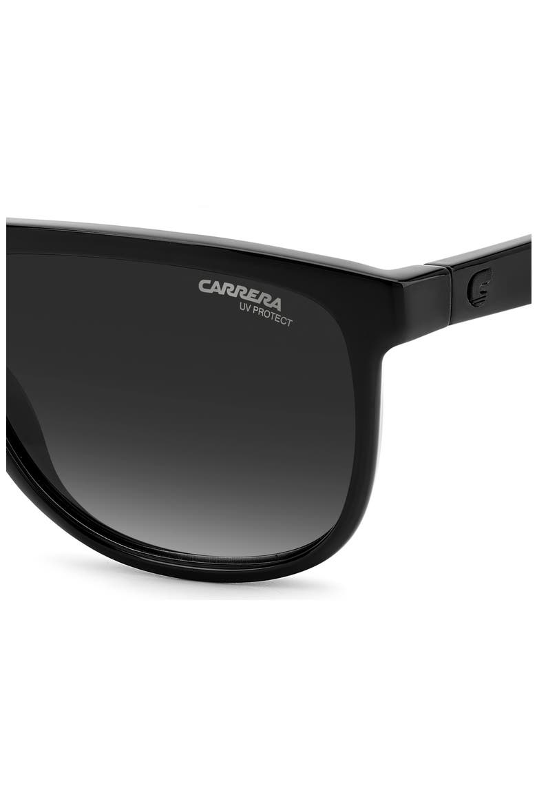 58mm Gradient Polarized Square Sunglasses, Alternate, color, BLACK