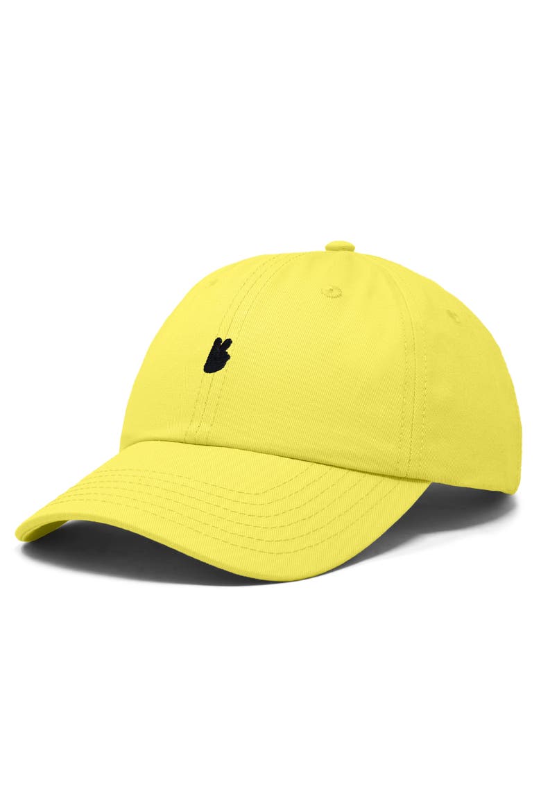 Lil Peace Sign Dad Cap, Alternate, color, Yellow
