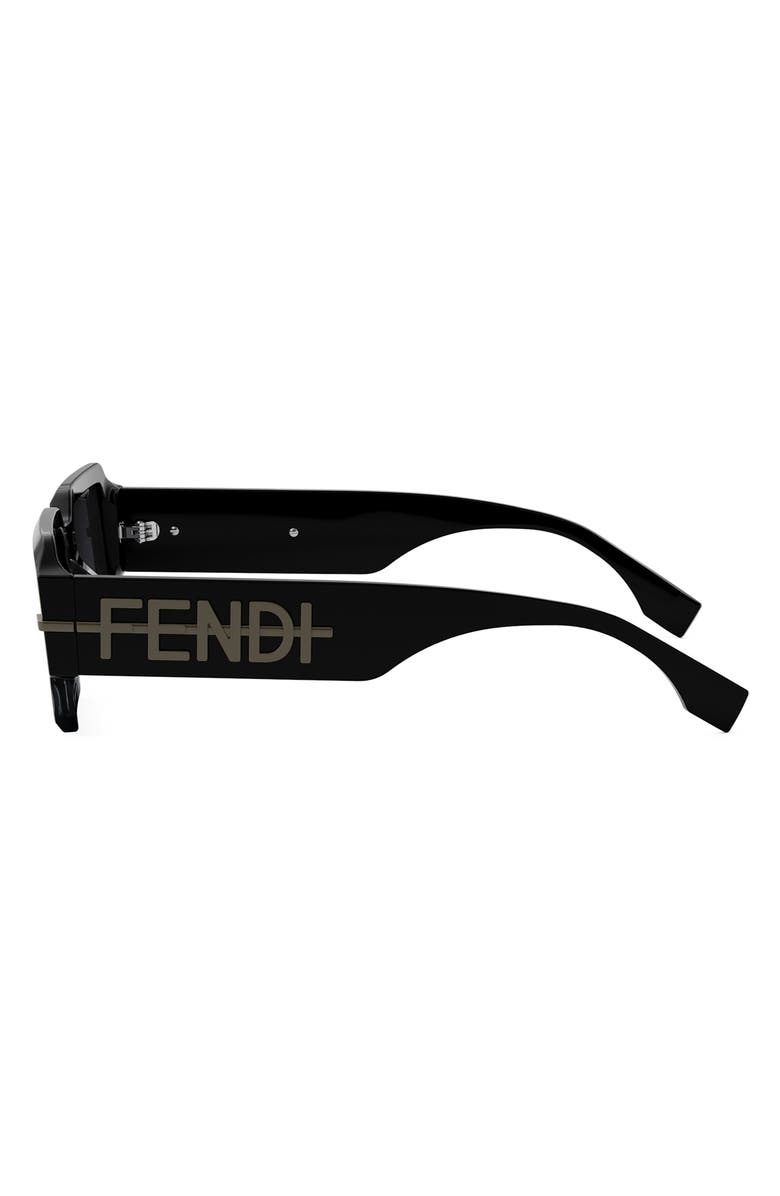 Fendi 'Fendigraphy 52mm Geometric Sunglasses, Alternate, color, Black/ Other / Smoke