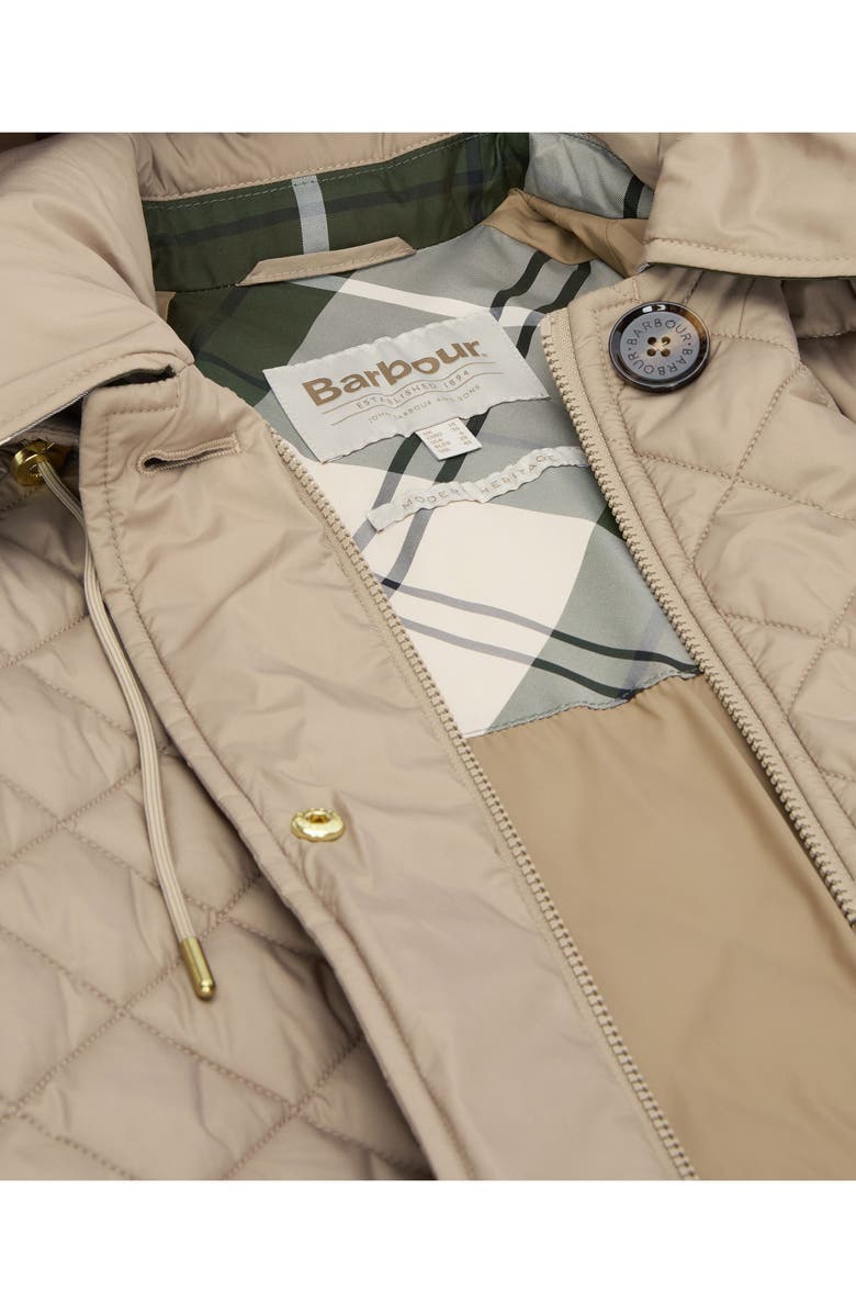 Barbour Cara Diamond Quilted Parka, Alternate, color, Honey/ Ancient Poplar