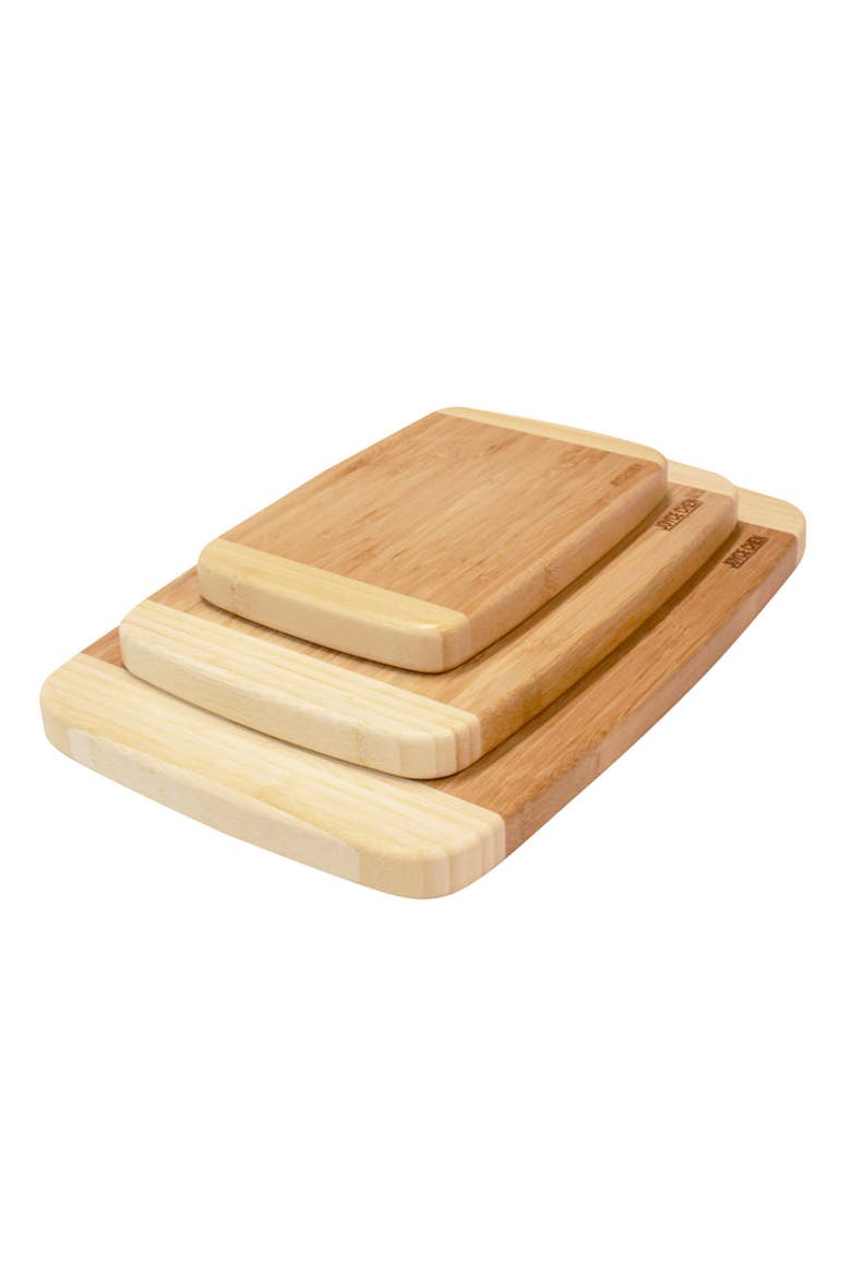 Burnished Cutting Board Set, 3 pack, Main, color, Bamboo