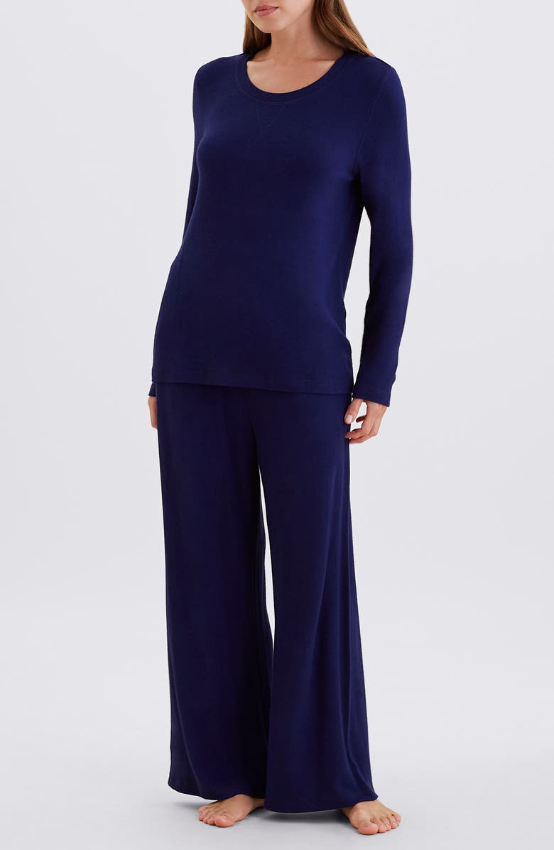 Papinelle Feather Soft Pajamas, Alternate, color, Winter Navy