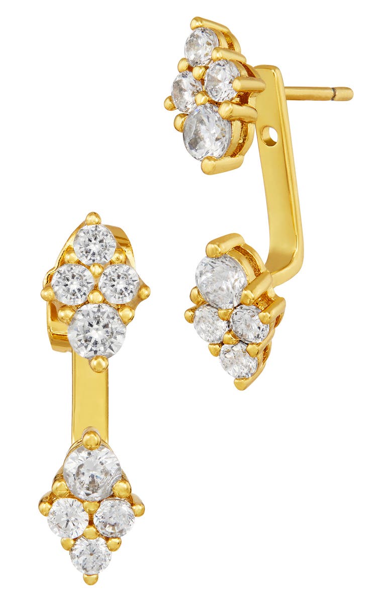 SAVVY CIE JEWELS Multi Stone Stud and Ear Jackets, Main, color, Yellow