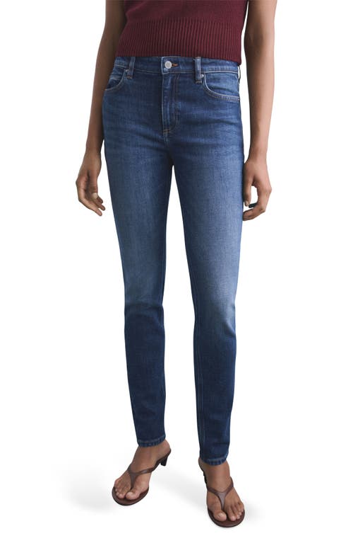Mango Mid Rise Skinny Jeans In Blue