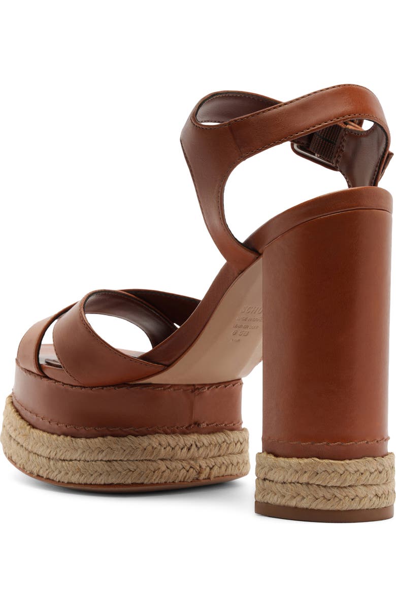 Schutz Hilda Ankle Strap Platform Sandal, Alternate, color, Cognac