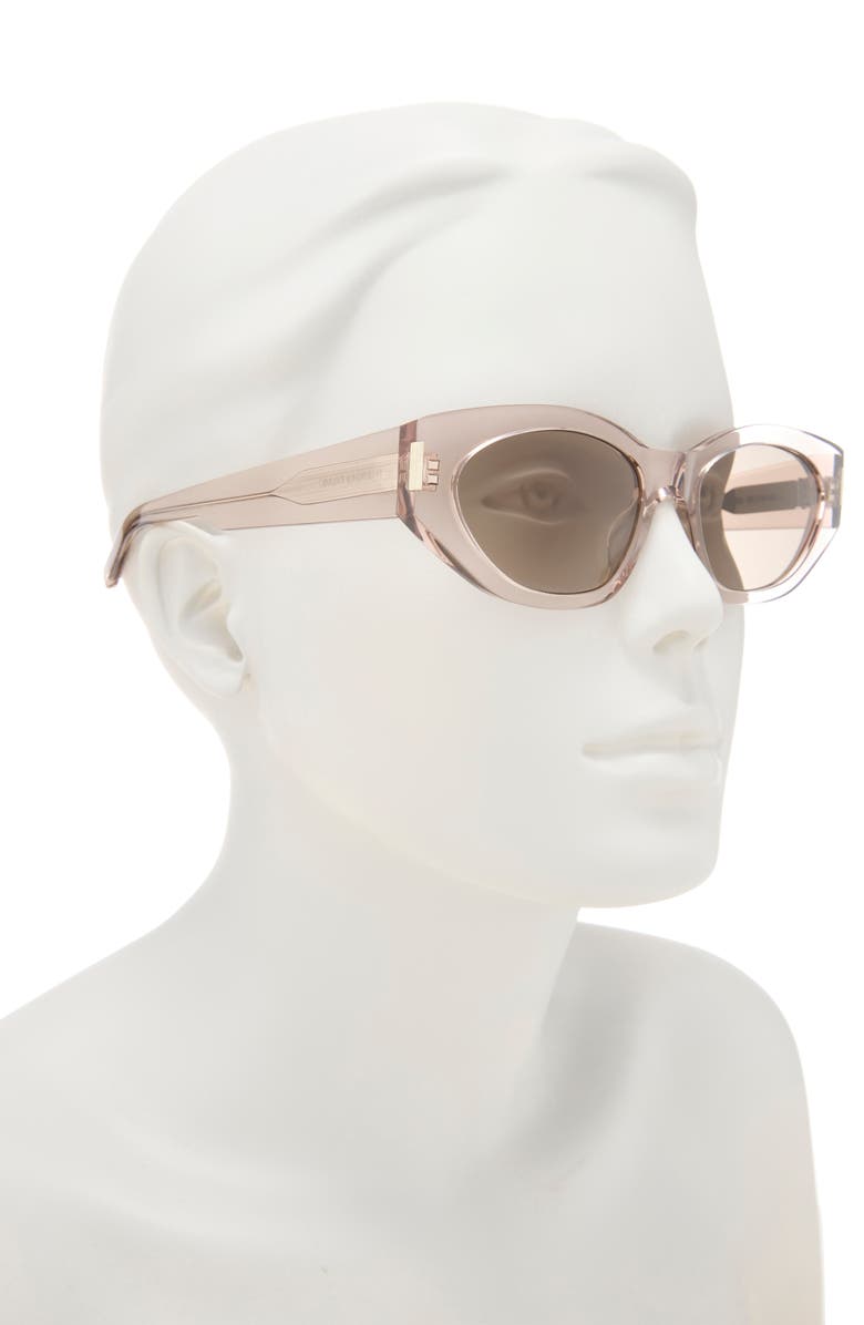 Saint Laurent Oval Sunglasses, Alternate, color, Nude Nude Brown