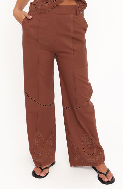 Dalia Eyelet Wide Leg Pants