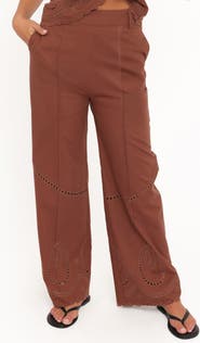 Petal & Pup Dalia Eyelet Wide Leg Pants