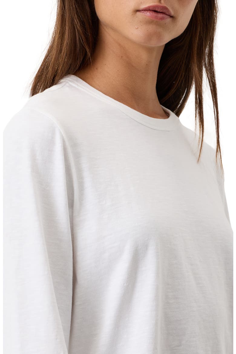 Organic Cotton Soft-Slub Essential Crewneck Long Sleeve Tee, Alternate, color, White