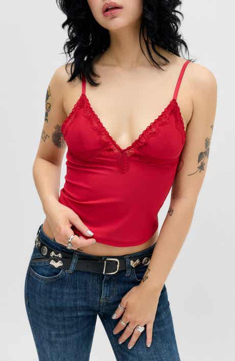 Adore Lace Trim Crop Camisole
