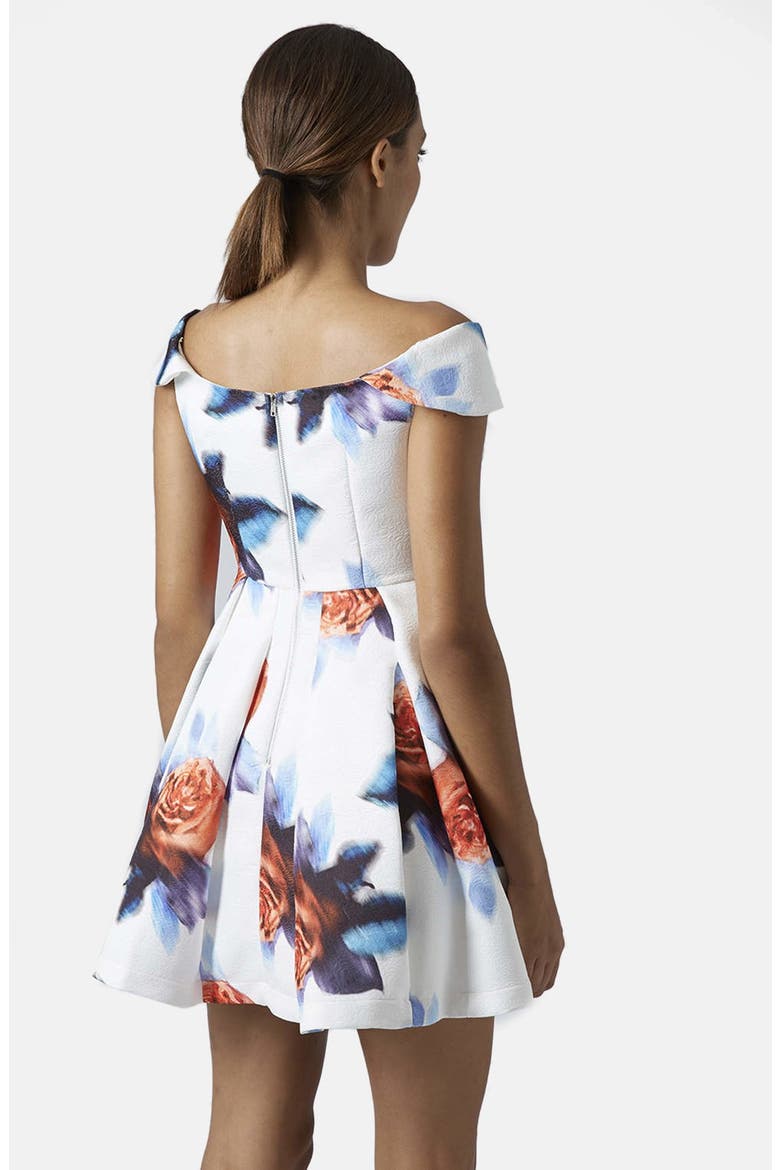 White Floral Dress, Alternate, color, WHITE