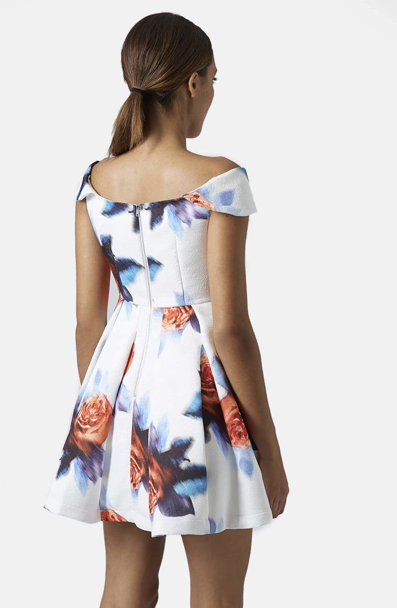 Topshop White Floral Dress, Alternate, color, 