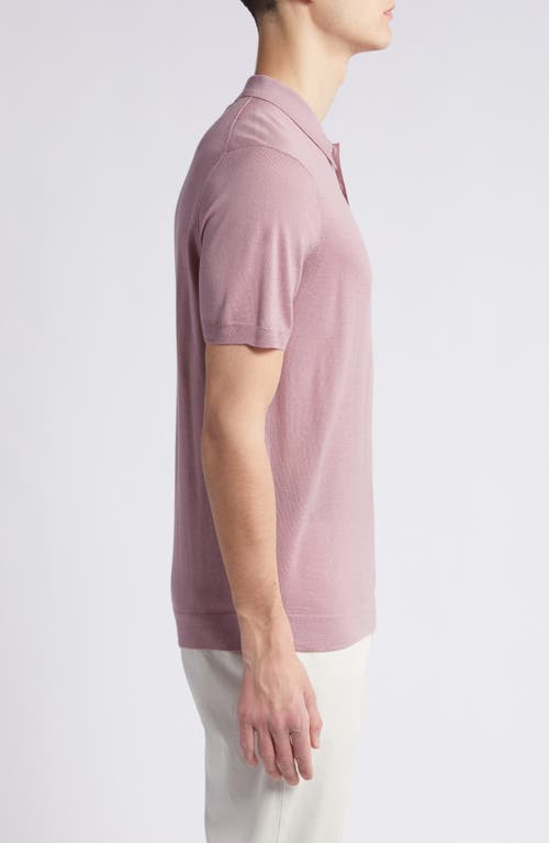 Nordstrom Wool & Silk Blend Polo Sweater In Pink Nostalgia