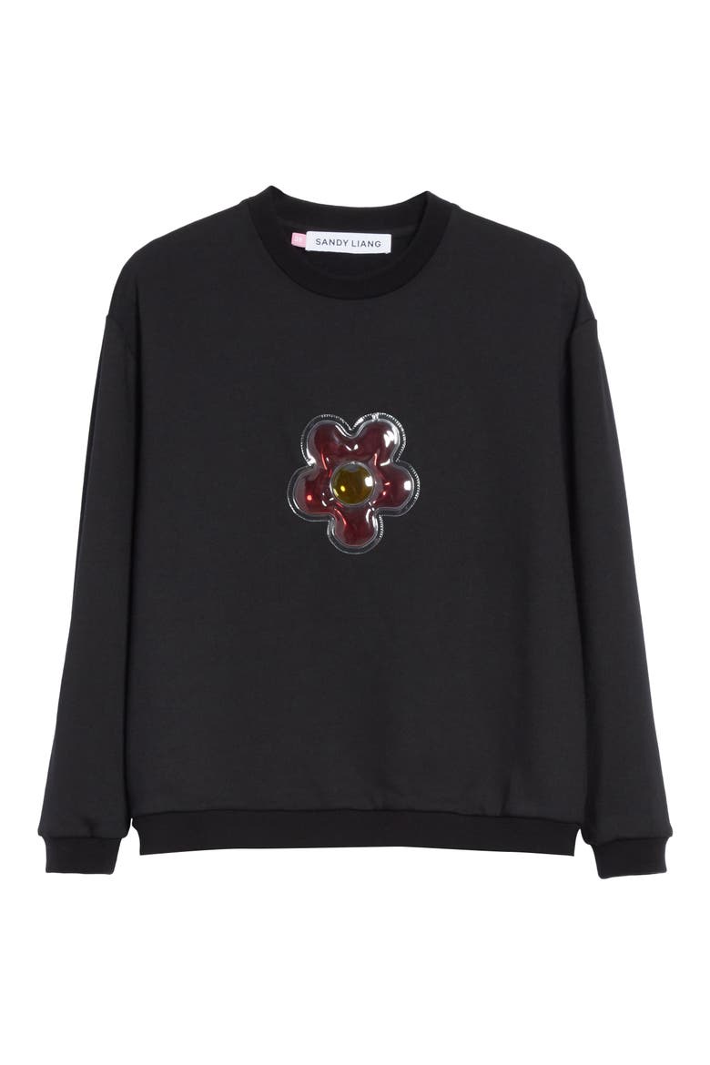 Barnacles Flower Sweatshirt, Alternate, color, BLACK