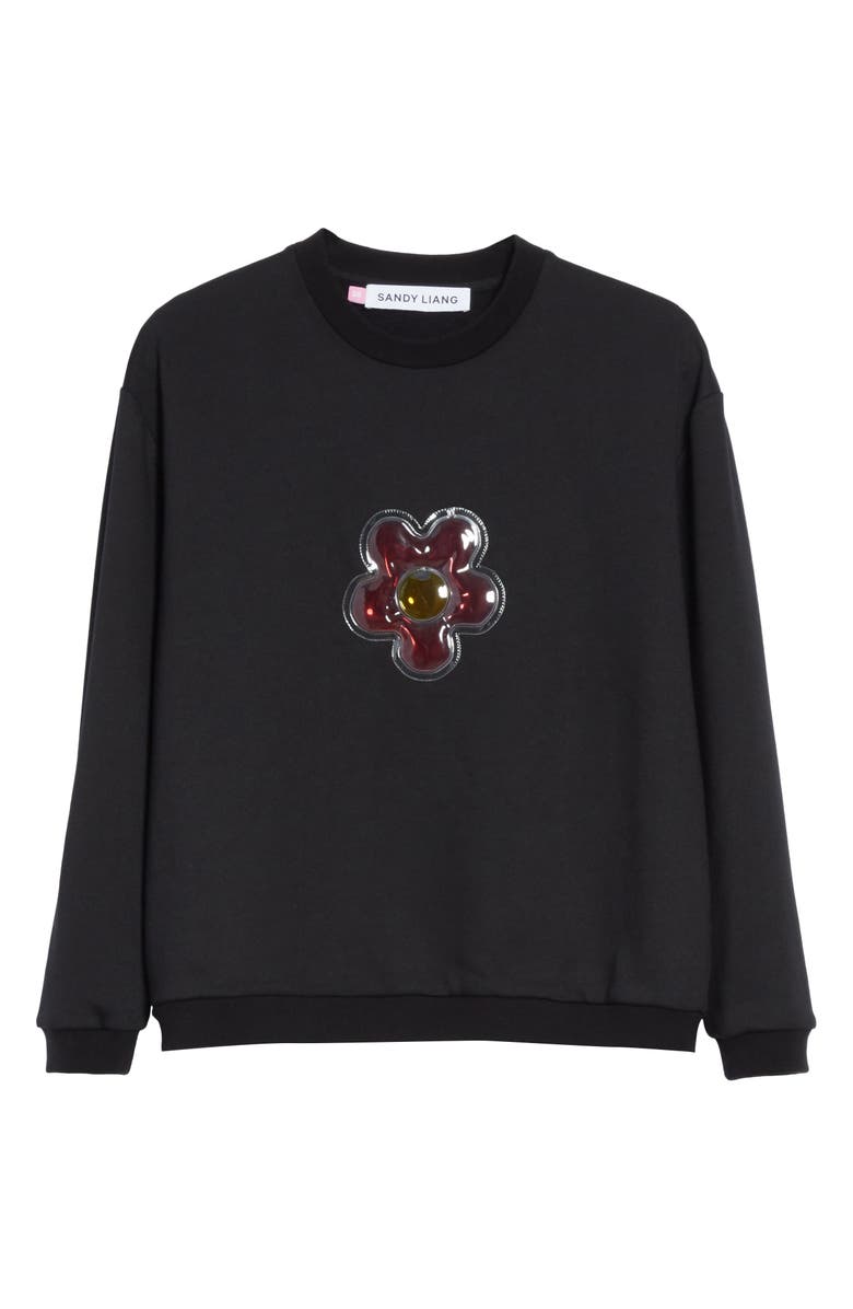 Sandy Liang Barnacles Flower Sweatshirt, Alternate, color, 