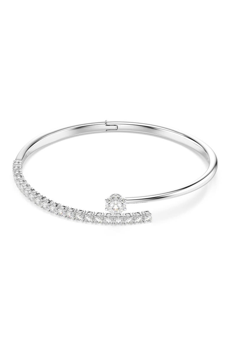 Matrix Cubic Zirconia Open Bangle Bracelet, Main, color, WHI/ RHS