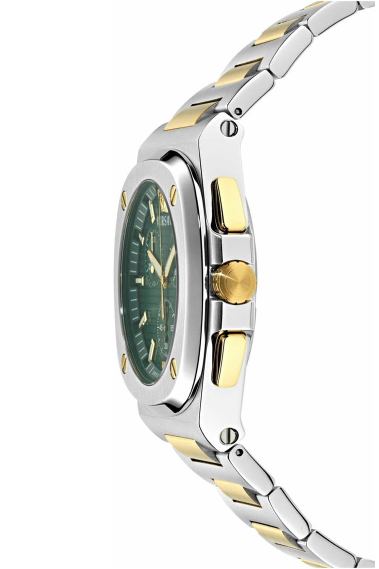 Tolomeo Chronograph Bracelet Watch, 44mm, Alternate, color, GREEN/ TWO TONE