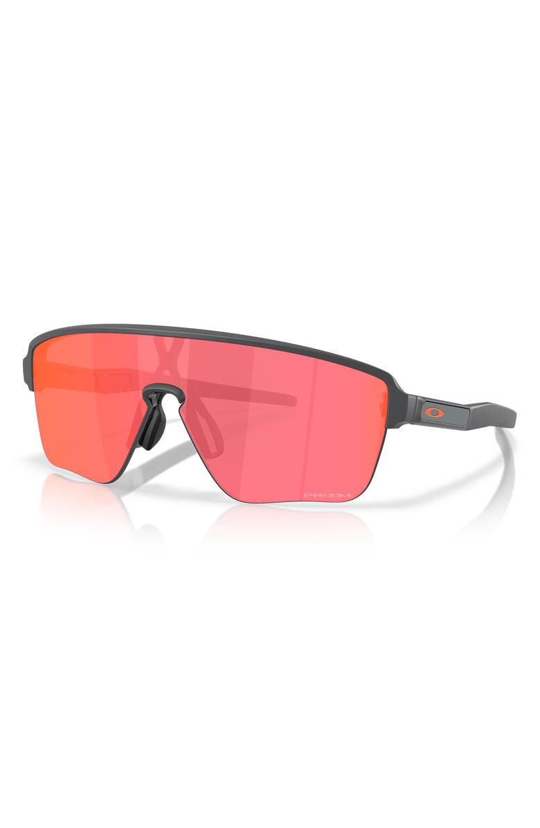 Oakley Corridor 142mm Semi Rimless Prizm<sup>™</sup> Polarized Shield Sunglasses, Alternate, color, Matte Carbon / Prizm Trail