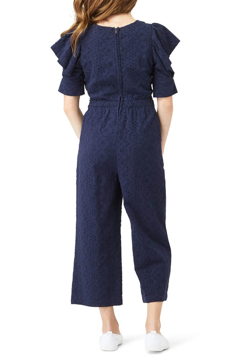 Habitual Eyelet Jumpsuit, Alternate, color, NAVY