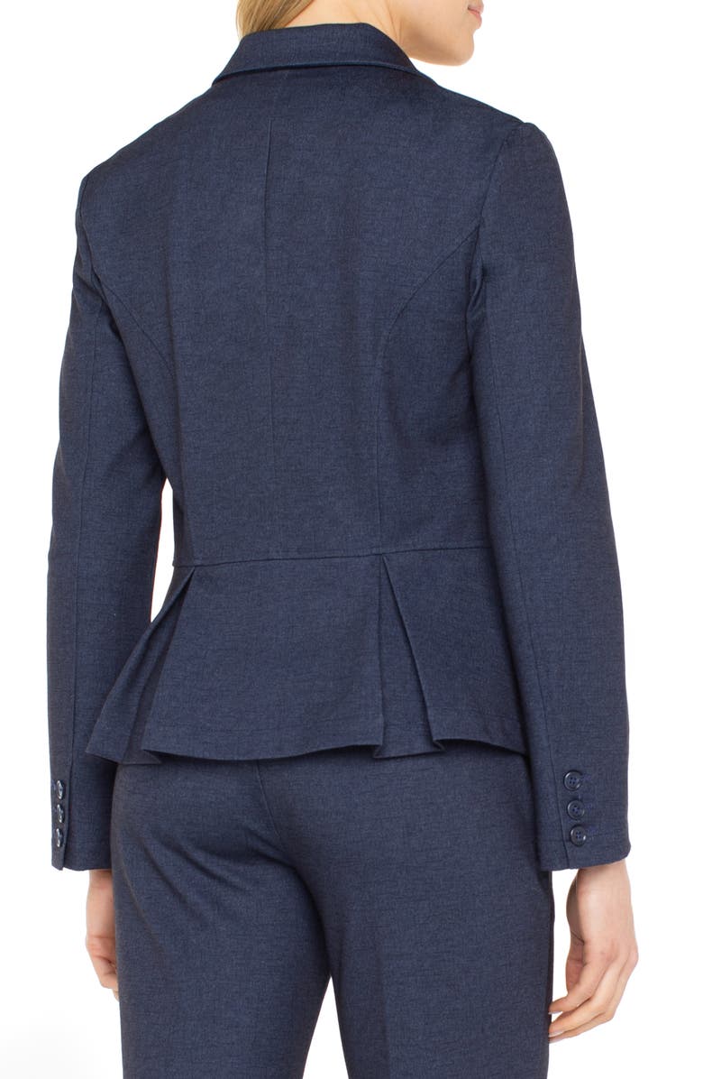 Liverpool Los Angeles Peplum Blazer, Alternate, color, Navy Dusk