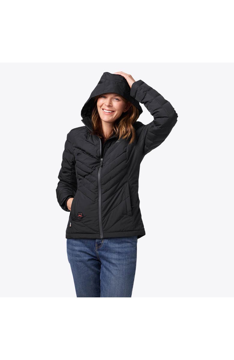 Mobile Warming Crest Natural Down Heated Jacket, Alternate, color, Black