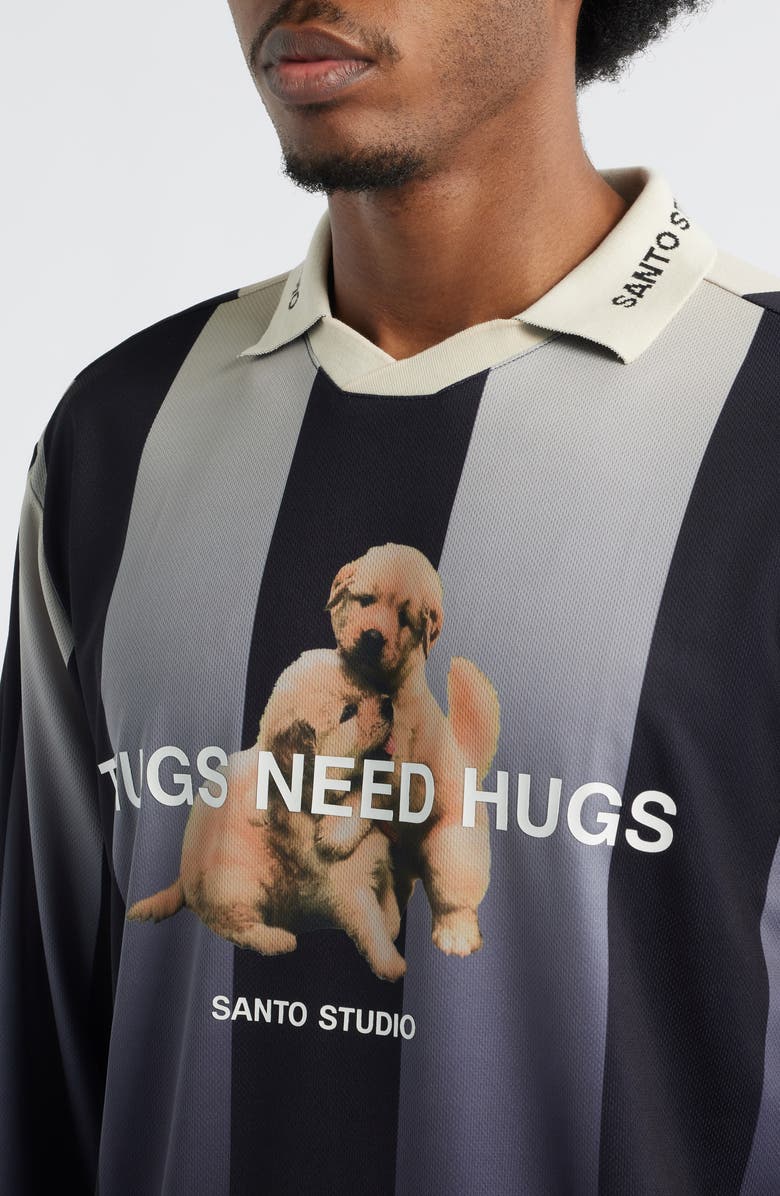 SANTO STUDIO Thugs Need Hugs Graphic Club Jersey, Alternate, color, Black