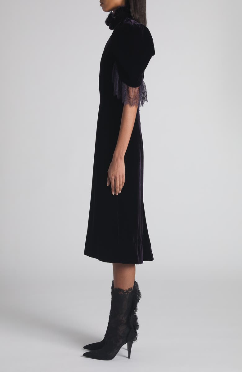 McQueen Puff Sleeve Velvet Cocktail Dress, Alternate, color, Violet