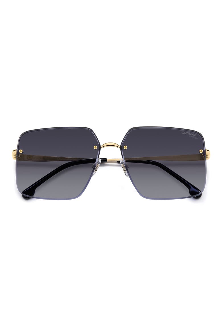 61mm Rimless Rectangular Sunglasses, Main, color, GOLD BLACK/ BROWN BLSP