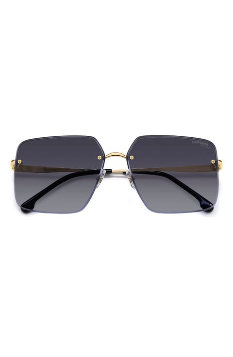 61mm Rimless Rectangular Sunglasses