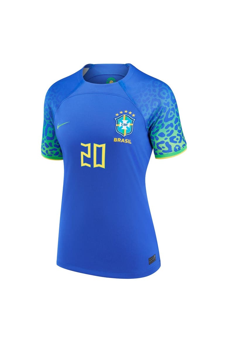 Women's Nike Vinicius Junior Blue Brazil National Team 2022/23 Replica Away Jersey, Alternate, color, Blue