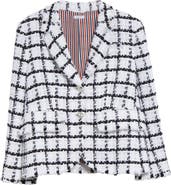 Thom Browne Windowpane Check Tweed Blazer