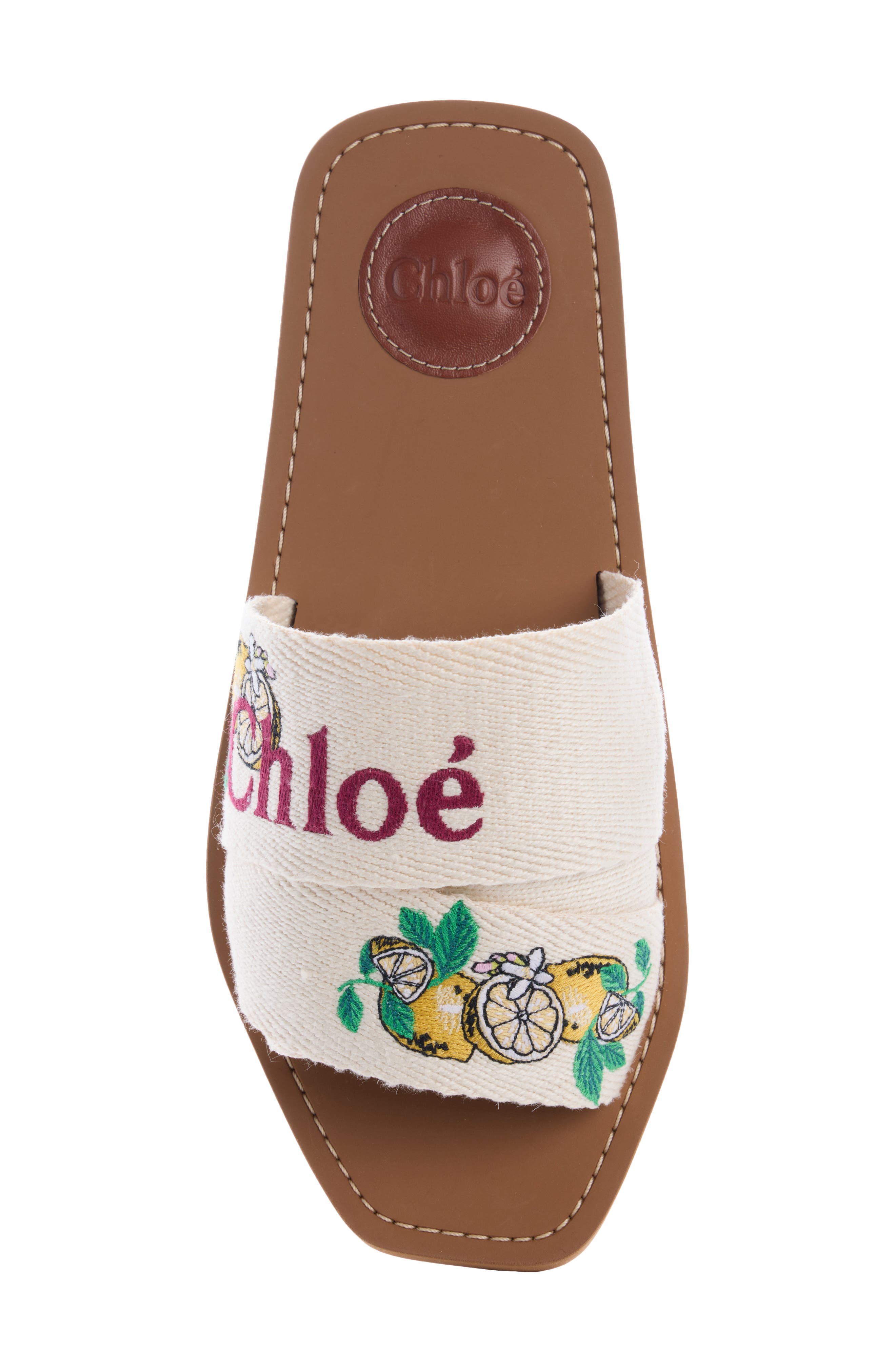 Chloé Woody Slide Sandal, Alternate, color, Citrus Yellow/ Ivory