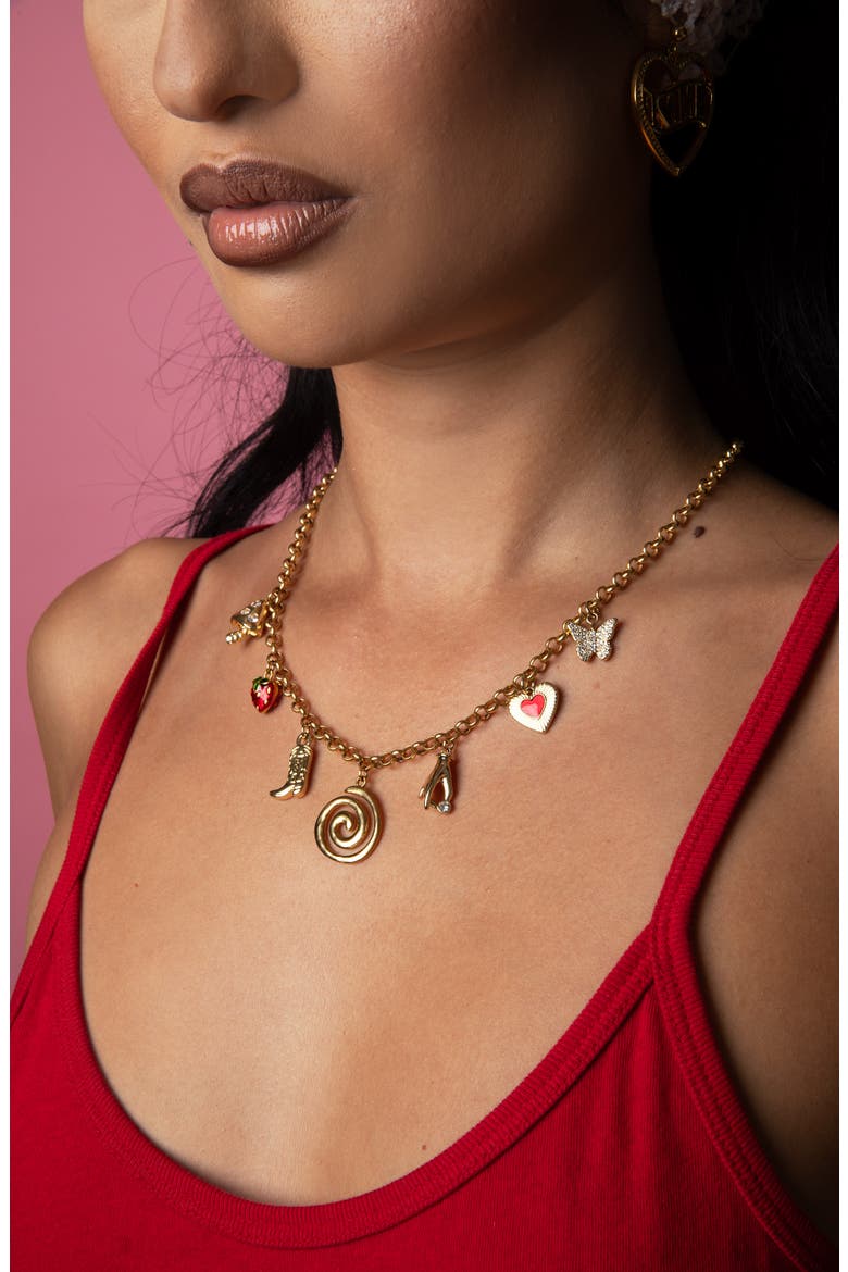 Summer Lovin' Charm Necklace, Alternate, color, GOLD