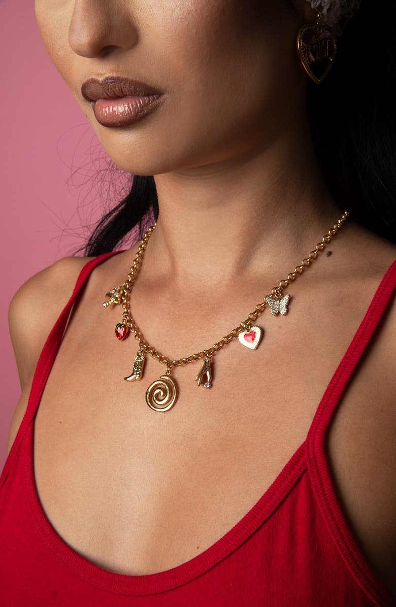 VIDAKUSH Summer Lovin' Charm Necklace, Alternate, color, Gold