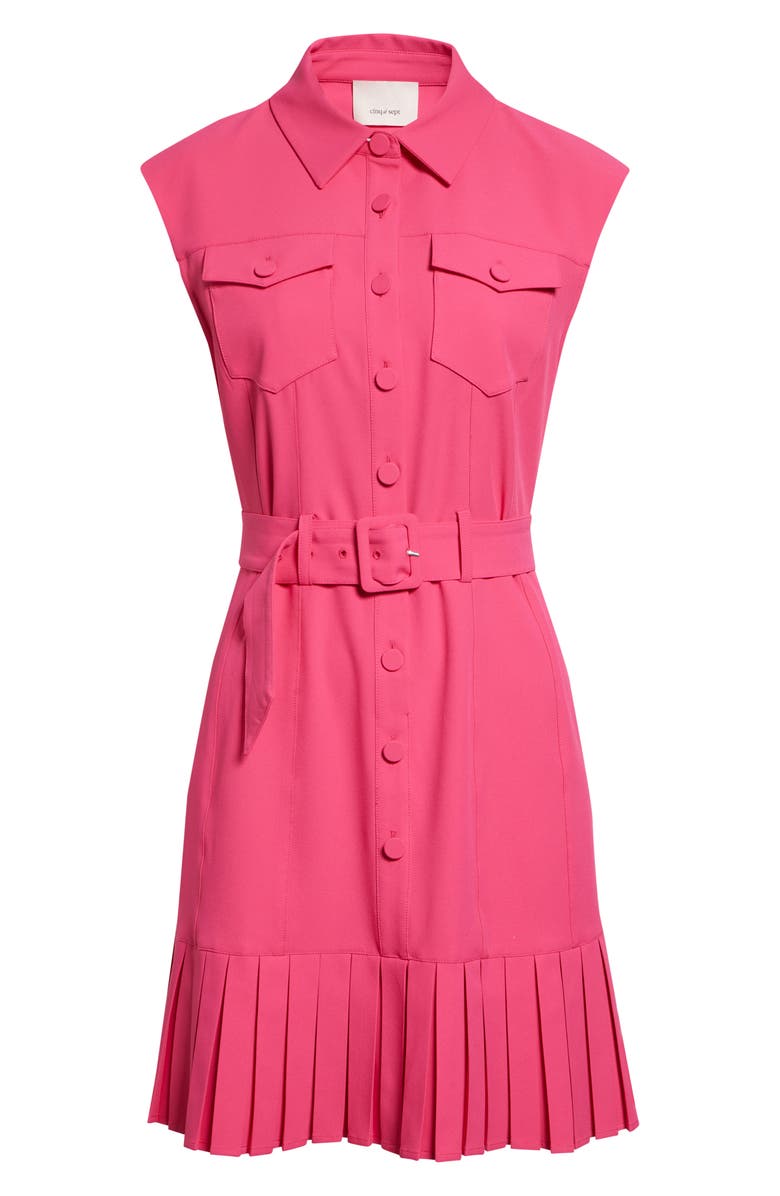Cinq à Sept Doreen Belted Shirtdress, Alternate, color, Beetroot Purple