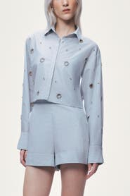 Nocturne Stone Detail Crop Shirt