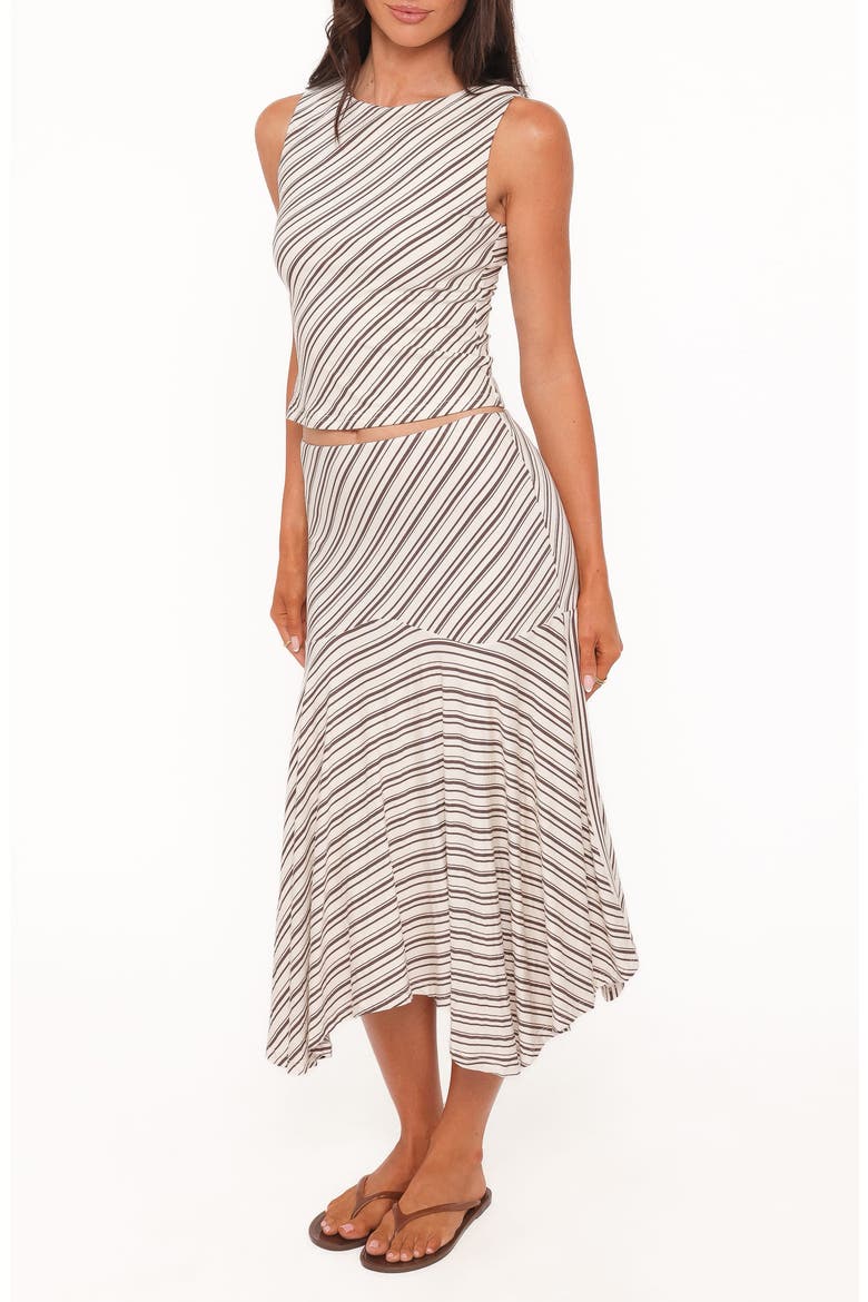 Amber Striped 2-Piece Skirt Set, Alternate, color, CREAM/ BROWN STRIPE