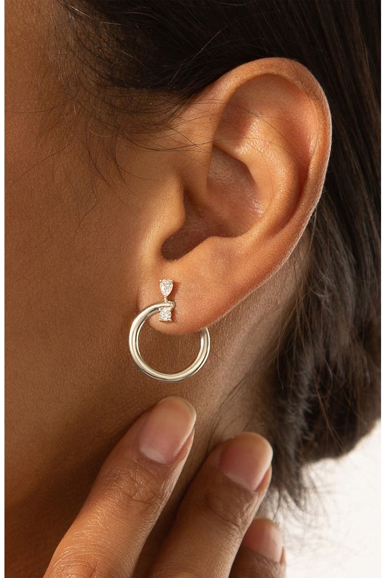 Medium Galaxy Wrap Hoop Earrings, Alternate, color, SILVER