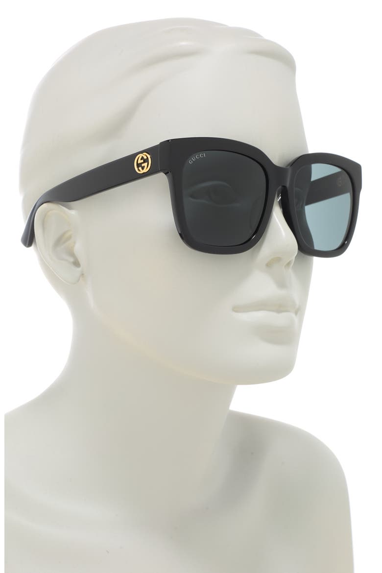 54mm Square Sunglasses, Alternate, color, BLACK BLACK GREY