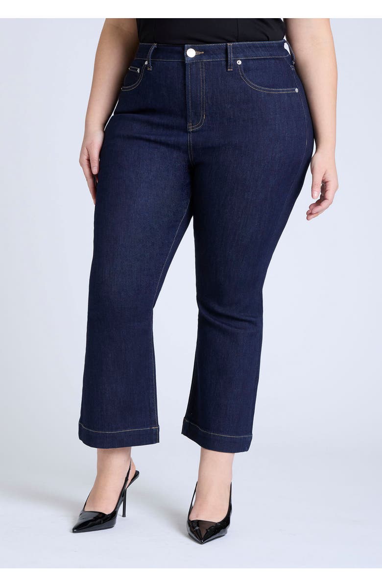 ELOQUII High Rise Crop Bootcut Jean, Alternate, color, Dark Wash