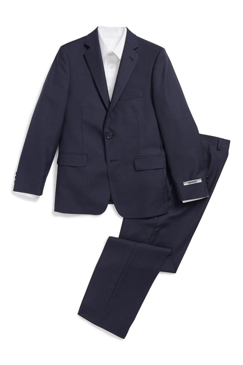 Stripe Wool Suit, Main, color, NAVY