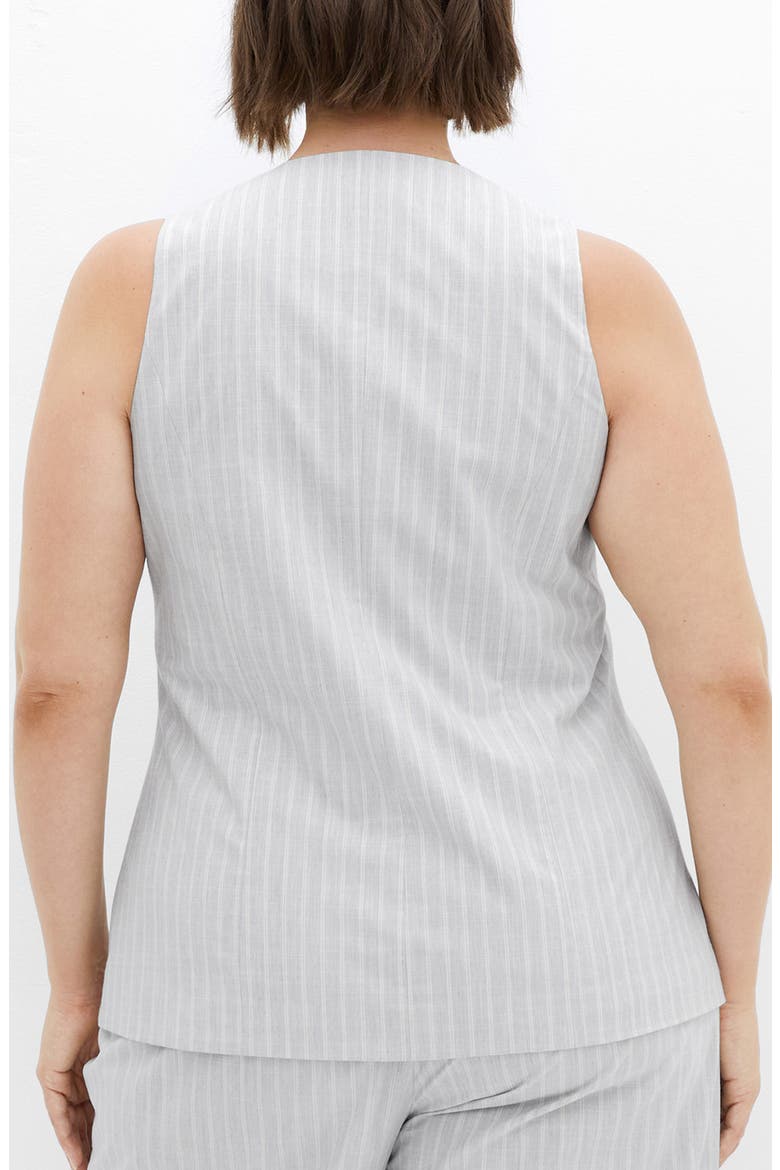 Jaz Stripe Cutaway Vest, Alternate, color, SILVER STRIPE