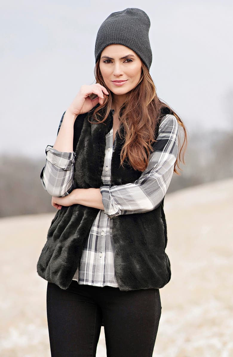 DONNA SALYERS FABULOUS FURS Couture Faux Fur Hook Vest, Alternate, color, 