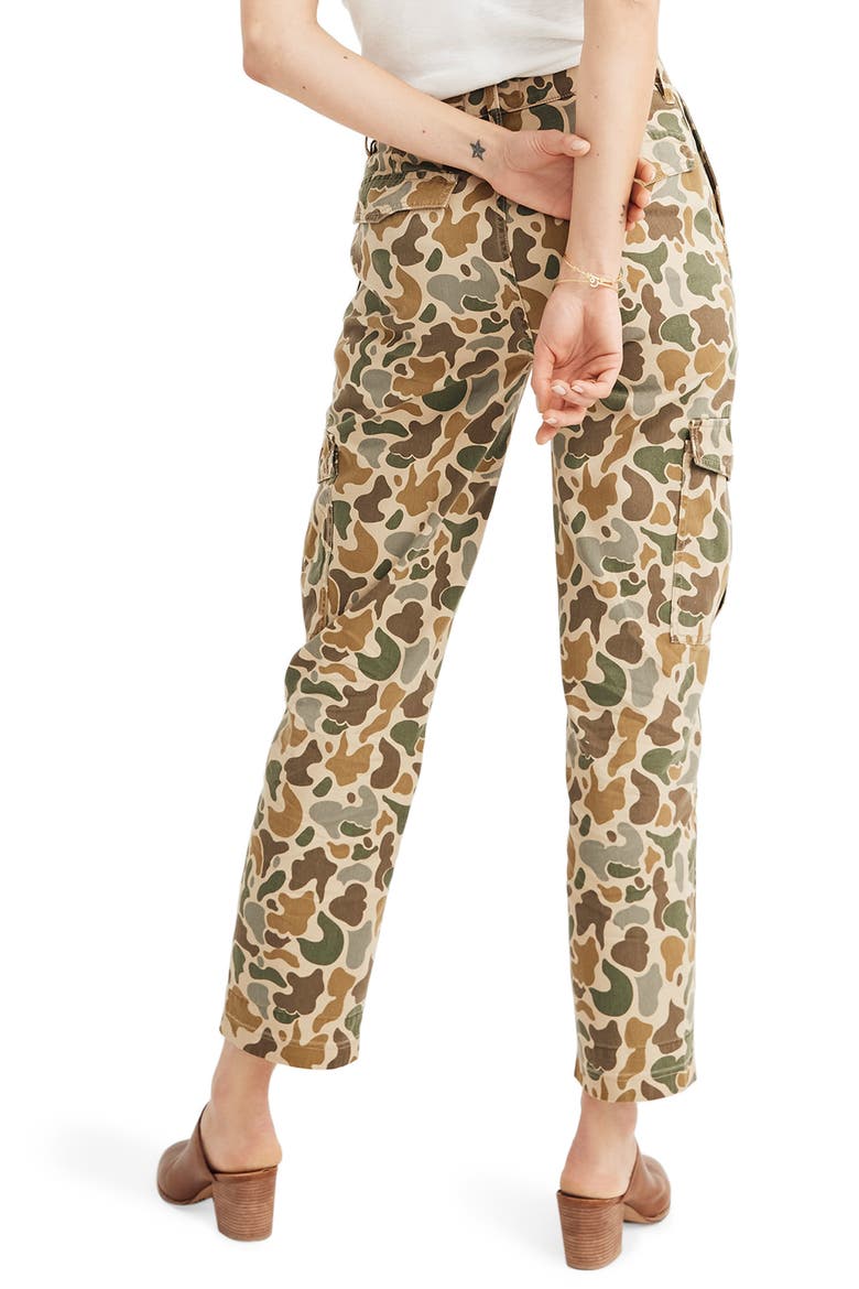High Waist Camo Cargo Pants, Alternate, color, VINTAGE CAMO