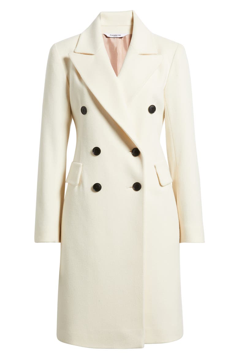 Bianca Double Breasted Wool Coat, Alternate, color, PARCHMENT