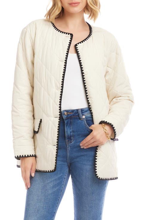 Karen Kane Edge Stitch Quilted Jacket (Regular & Petite)