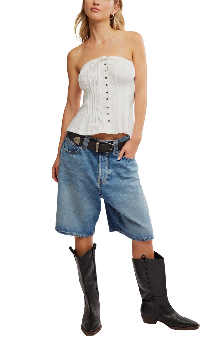 Free People Wink Wink Pintuck Tube Top, Alternate, color, Clean Ivory