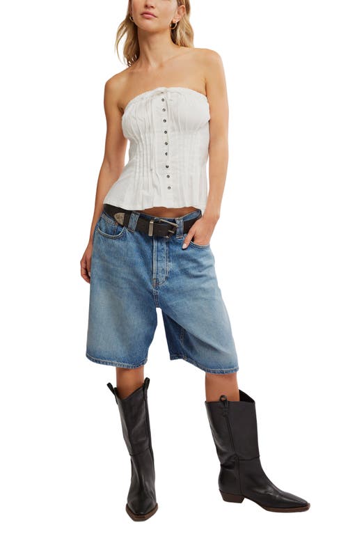 Free People Wink Wink Pintuck Tube Top In Clean Ivory