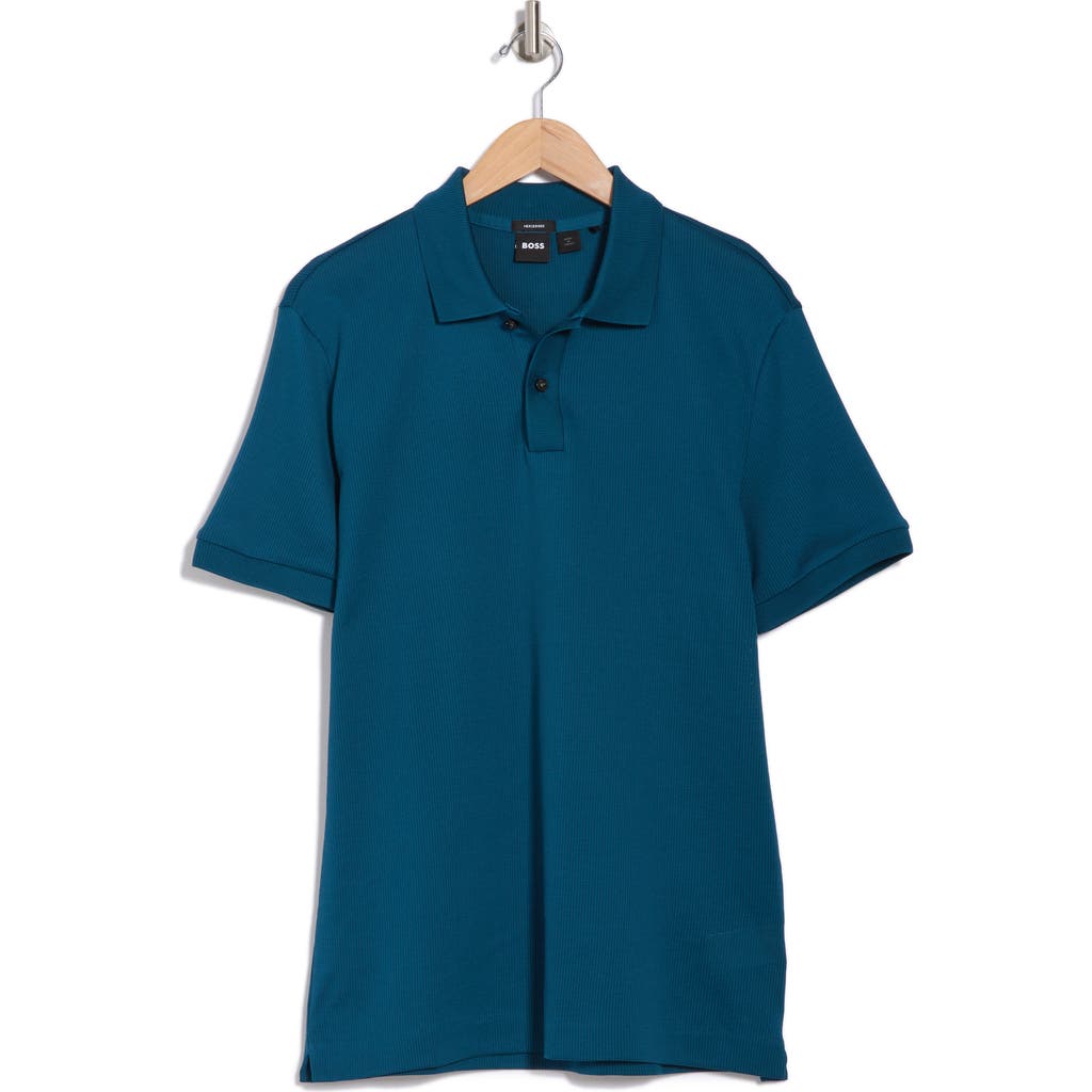 Shop Hugo Boss Boss Parlay Cotton Polo In Open Blue