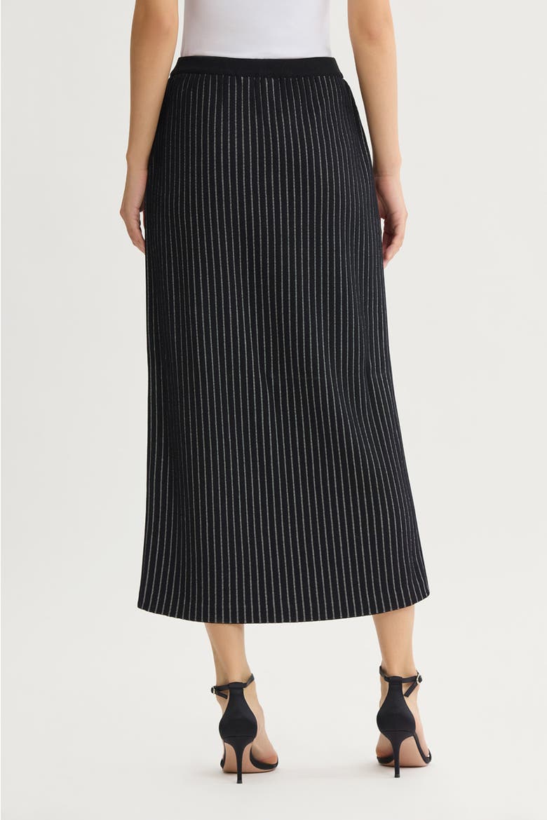 Straight Floral Soft Ribbed Knit Maxi Skirt, Alternate, color, Black/Ivory
